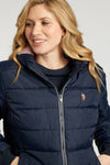 Womens Lightweight Puffer Jacket in Navy Blue