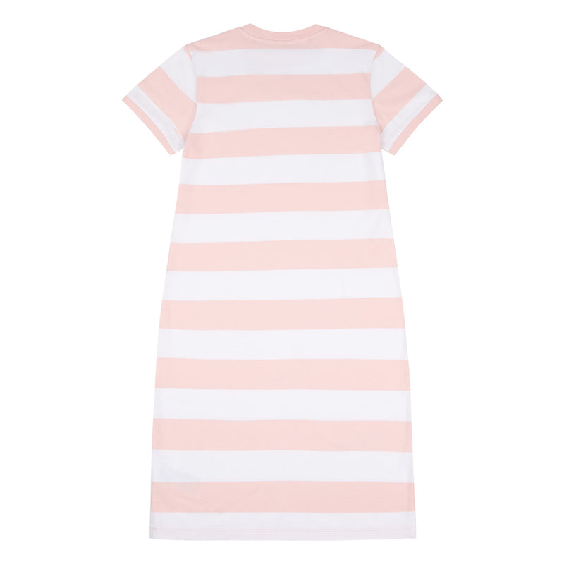 Womens Striped T-Shirt Dress in Crystal Rose