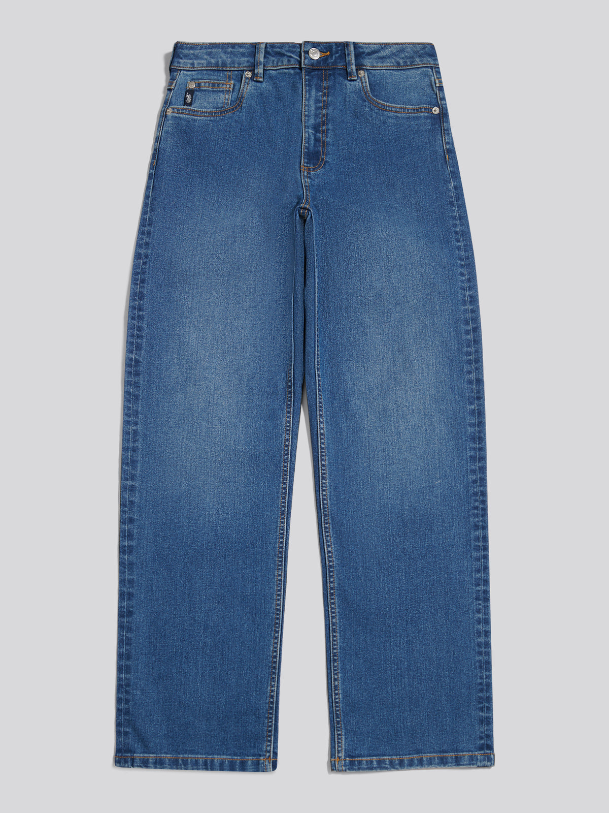 Womens Straight Fit Jean Mid Blue Wash