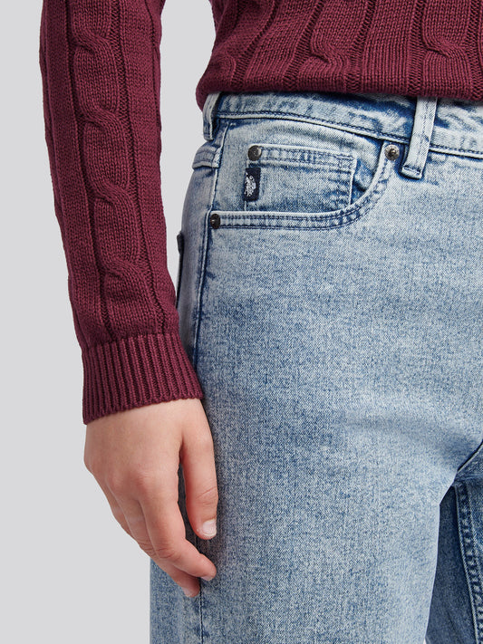 Womens Straight Fit Jean in Stone Wash WUP