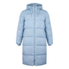Womens Long Line Puffer Coat in Ashley Blue