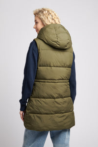 Womens Padded Gilet in Olive Night