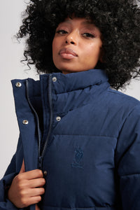Womens Puffer Jacket in Navy Blue