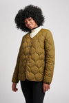 Womens Onion Quilted Jacket in Military Olive