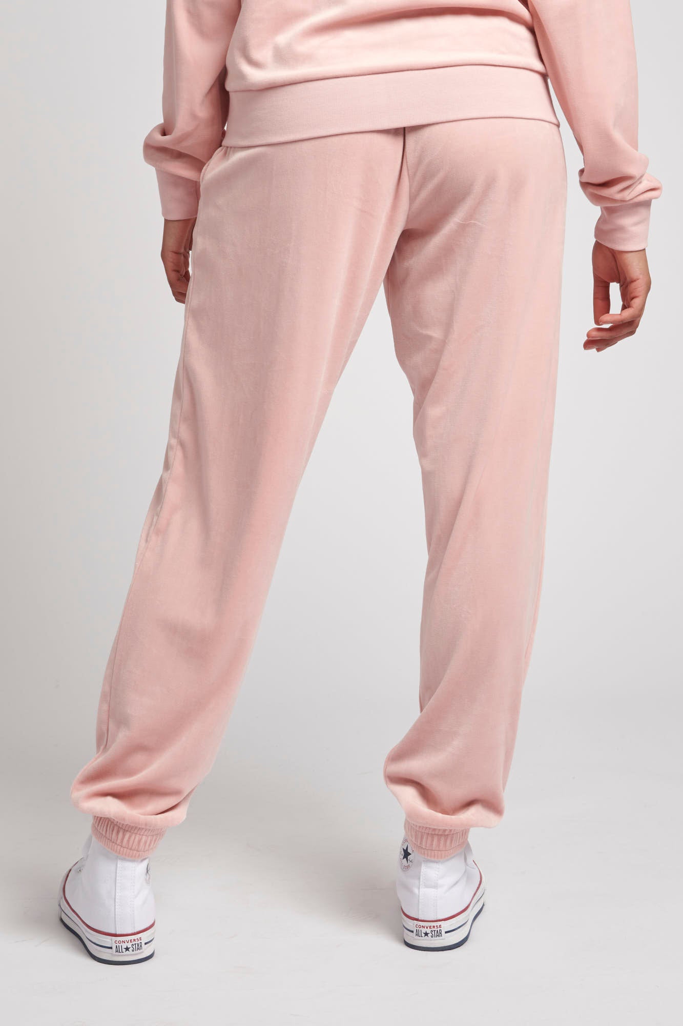 U.S. Polo Assn. Womens Velour Diamante Loose Fit Joggers in Silver Pink ...