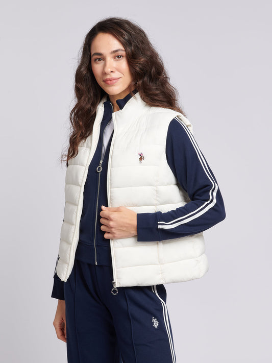 Womens Lightweight Puffer Gilet in Marshmallow