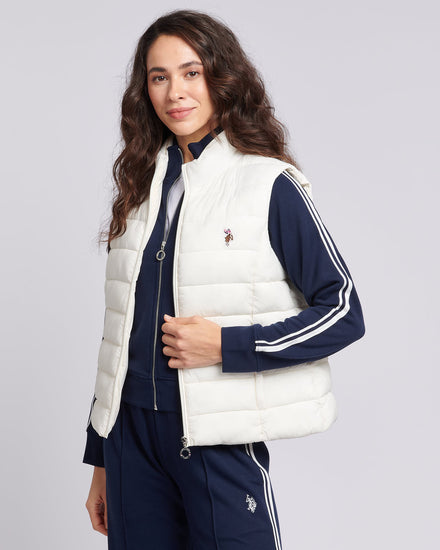 Womens Lightweight Puffer Gilet in Marshmallow