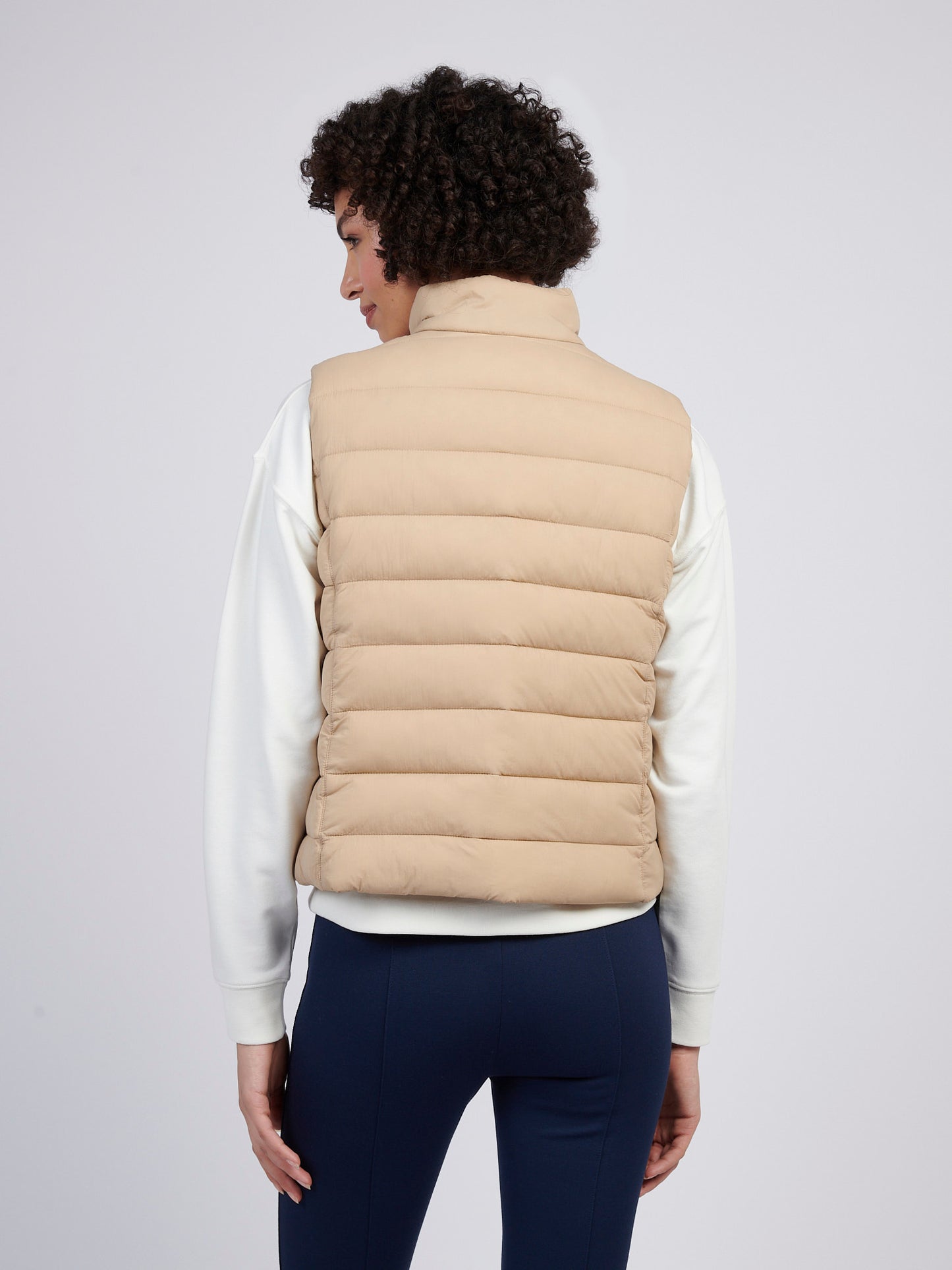 Womens Lightweight Puffer Gilet in Sesame