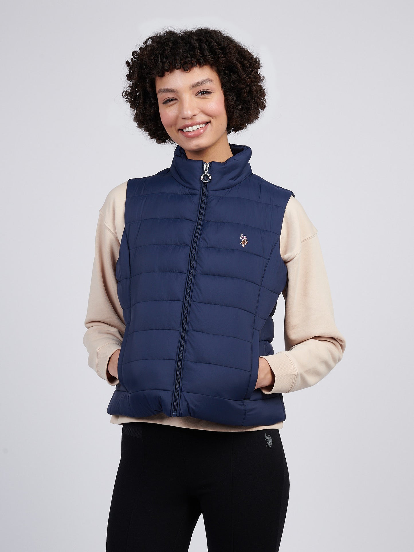 Womens Lightweight Puffer Gilet in Navy Iris