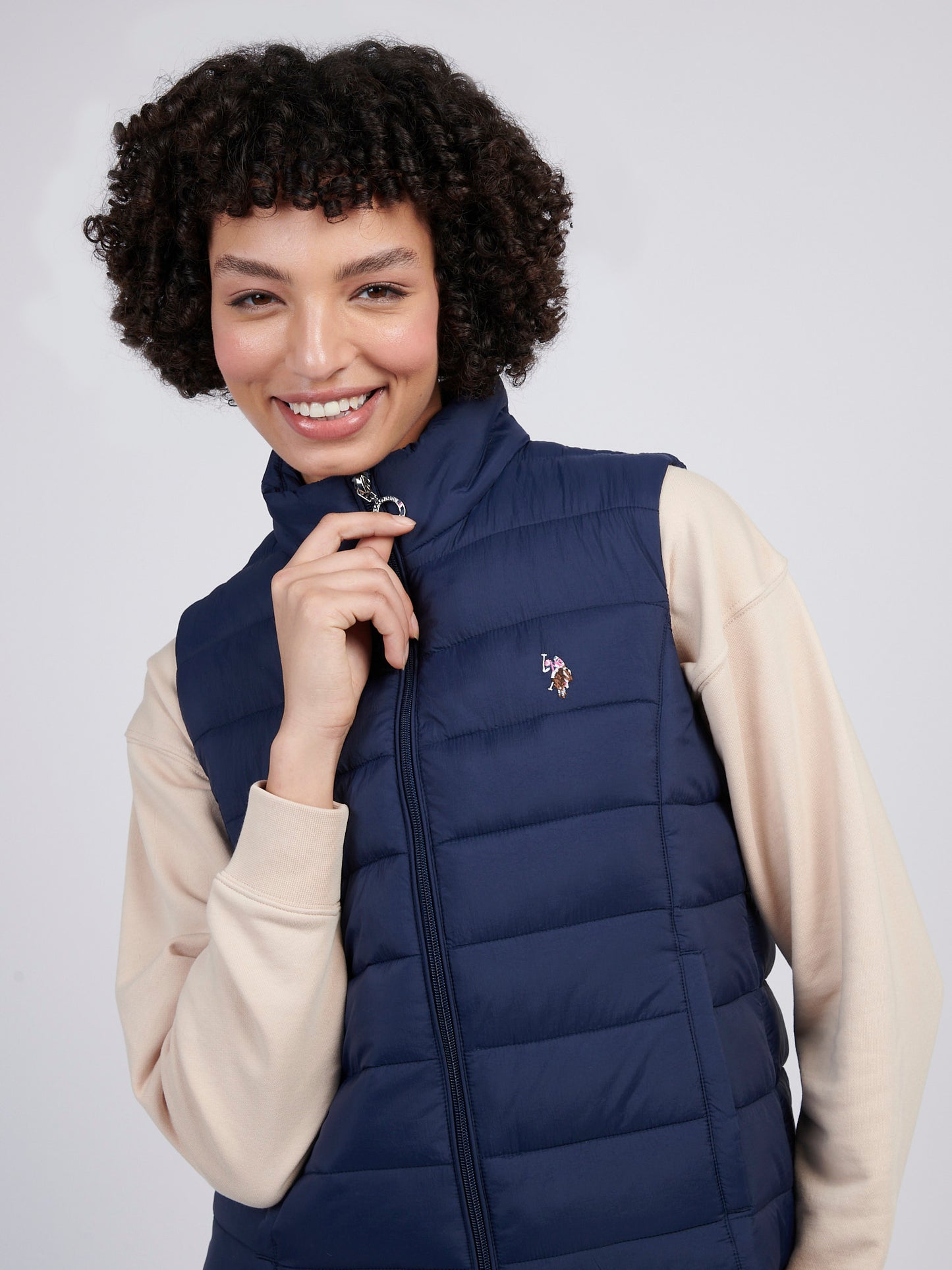 Womens Lightweight Puffer Gilet in Navy Iris