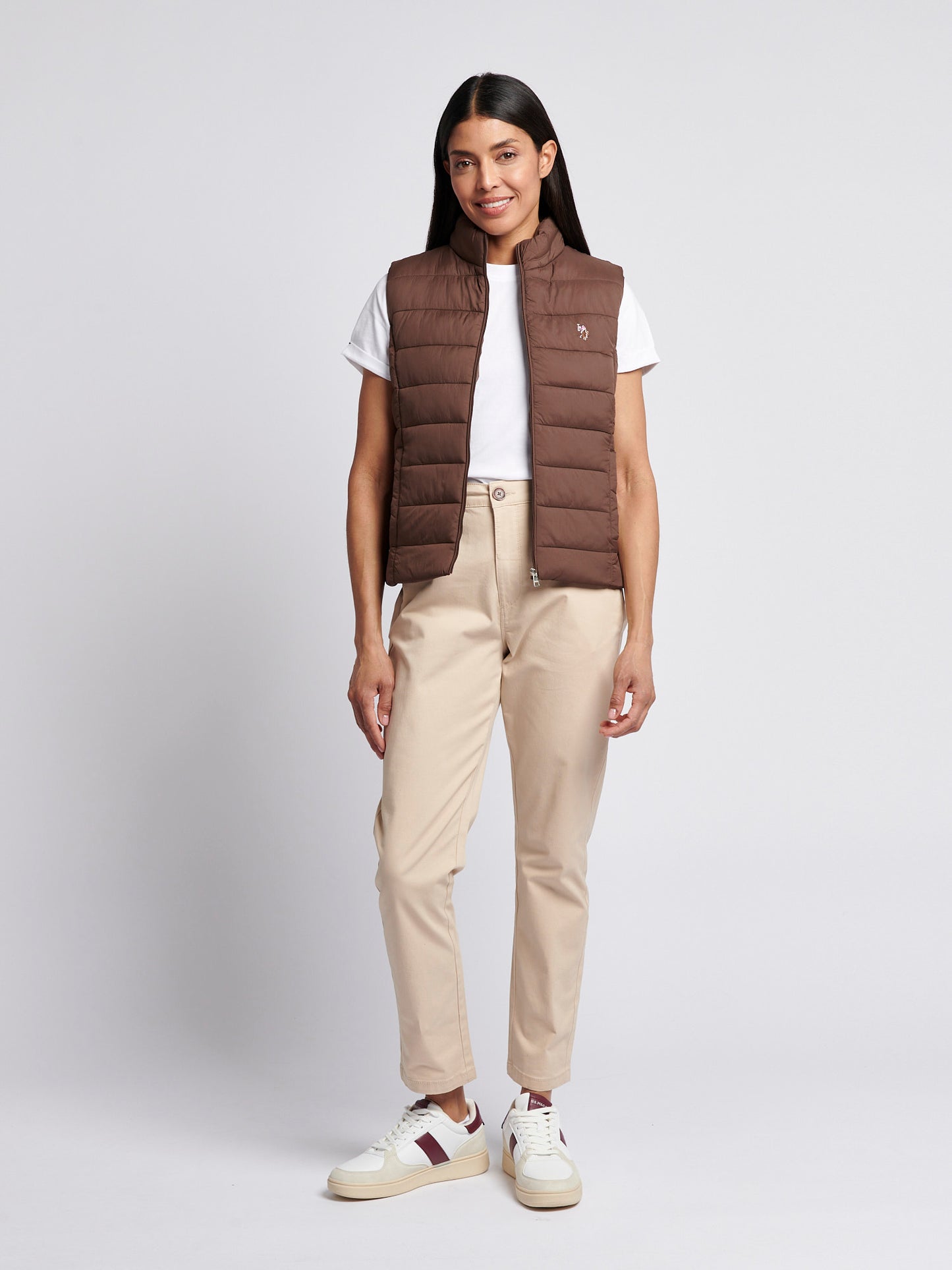Womens Lightweight Puffer Gilet in Chocolate Martini