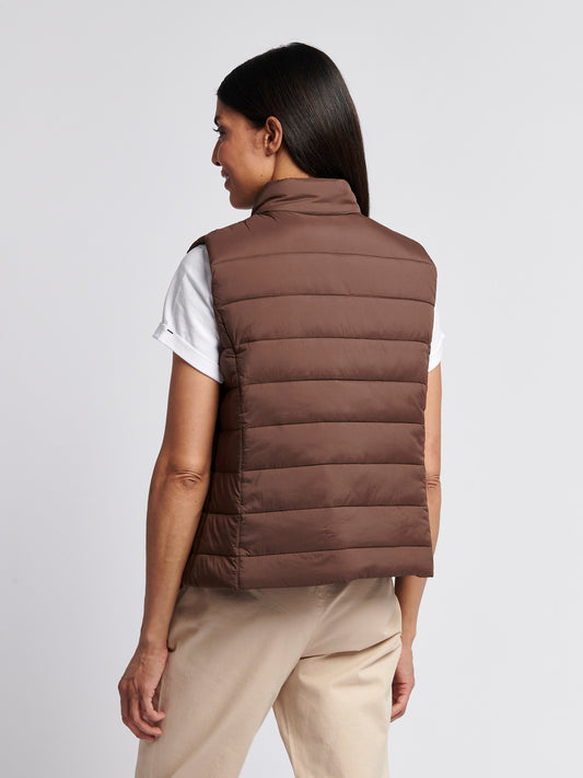 Womens Lightweight Puffer Gilet in Chocolate Martini