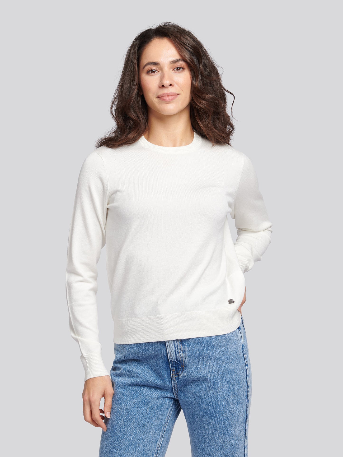 Womens Crew Neck Jumper in Marshmallow