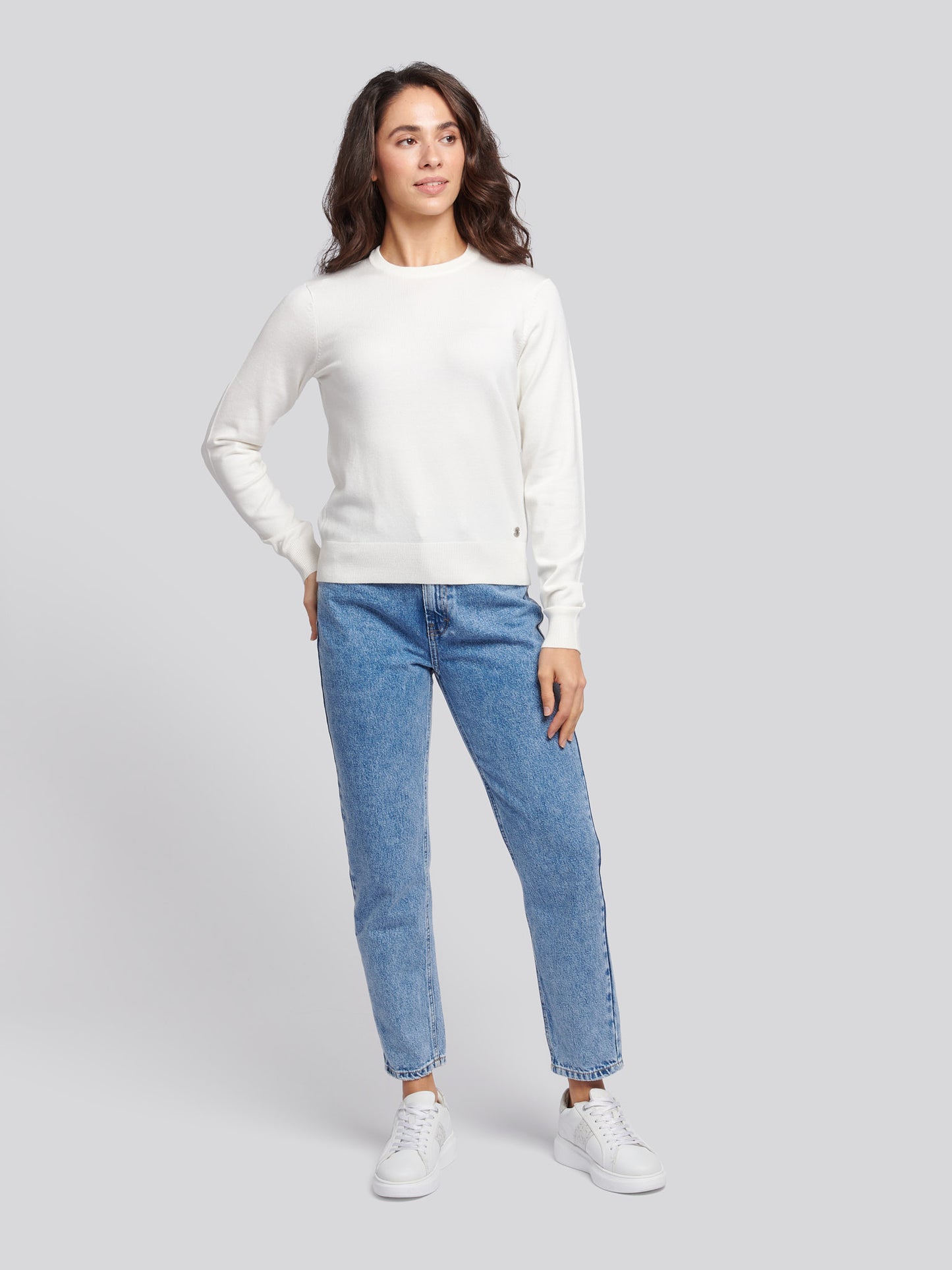 Womens Crew Neck Jumper in Marshmallow