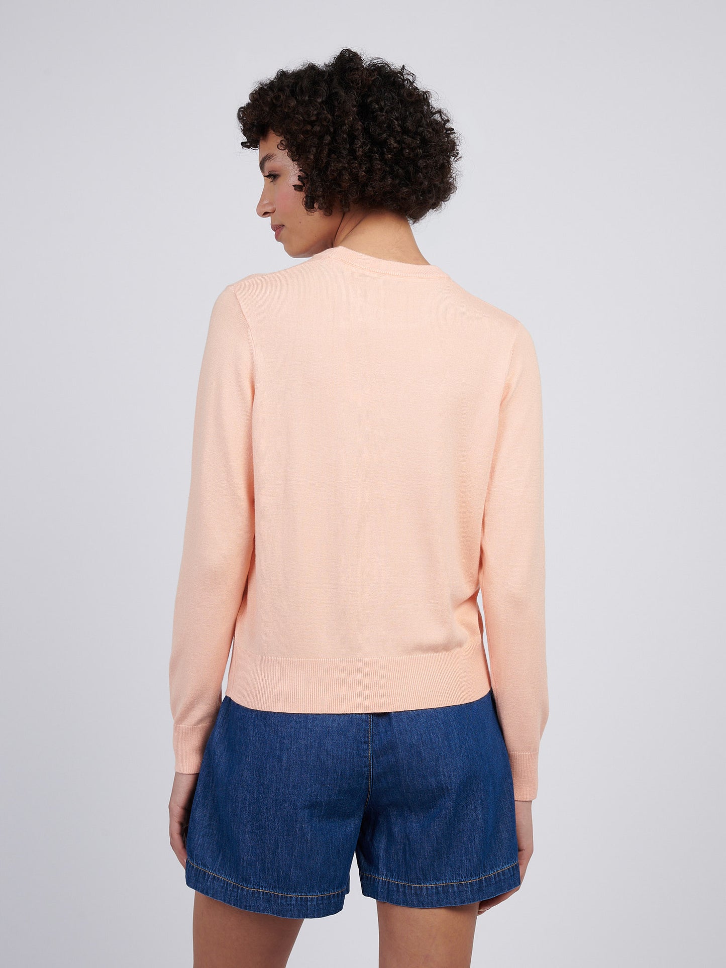 Womens Crew Neck Jumper in Peach Nectar