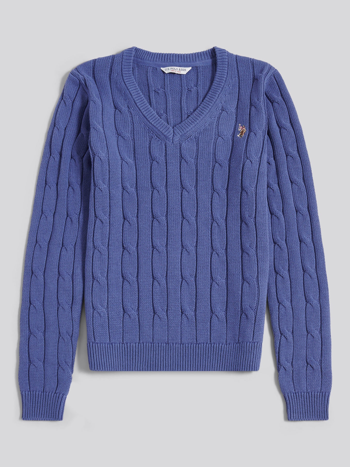 Womens V-Neck Cable Jumper Marlin