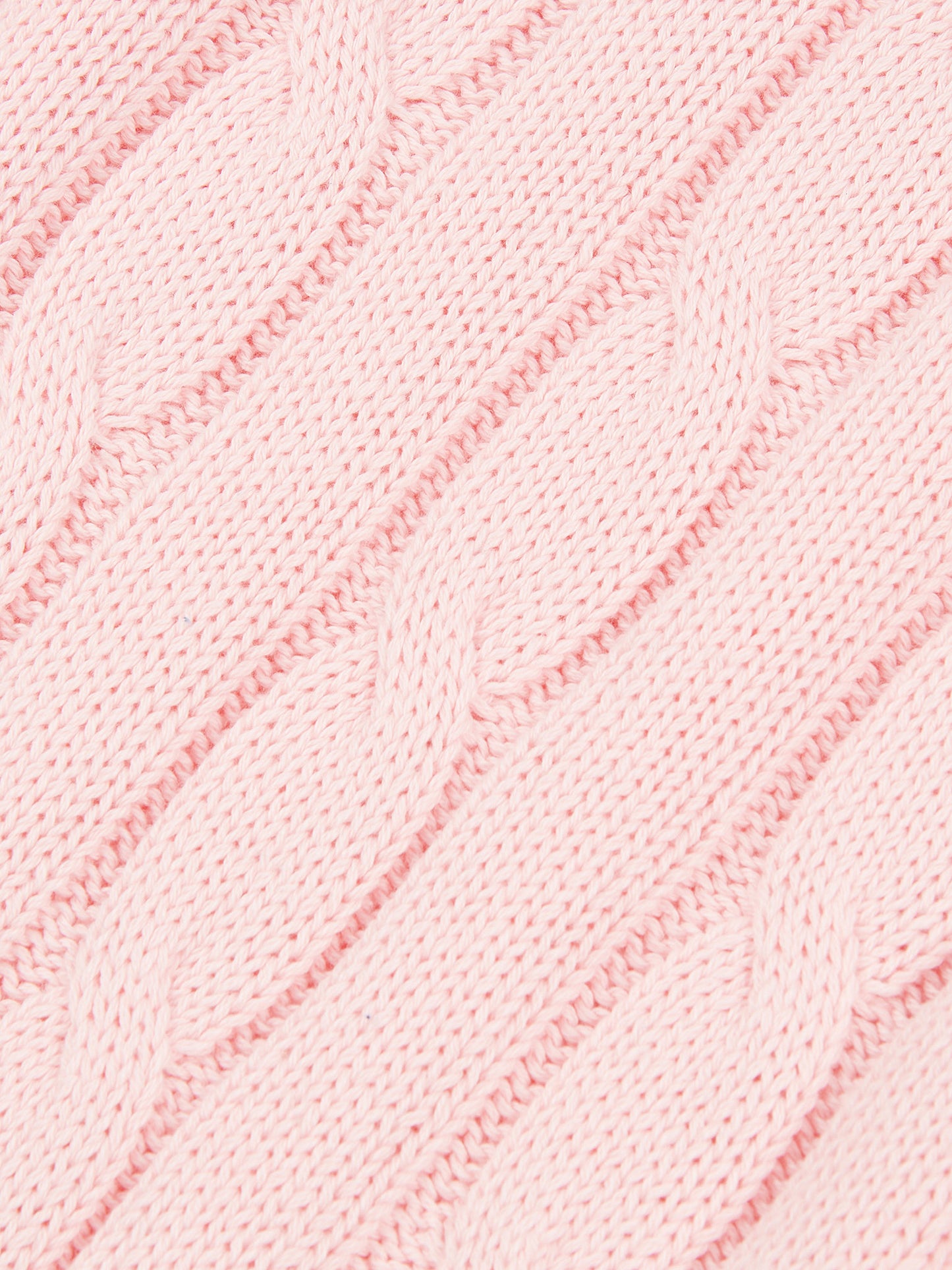 Womens V-Neck Cable Jumper in Crystal Rose