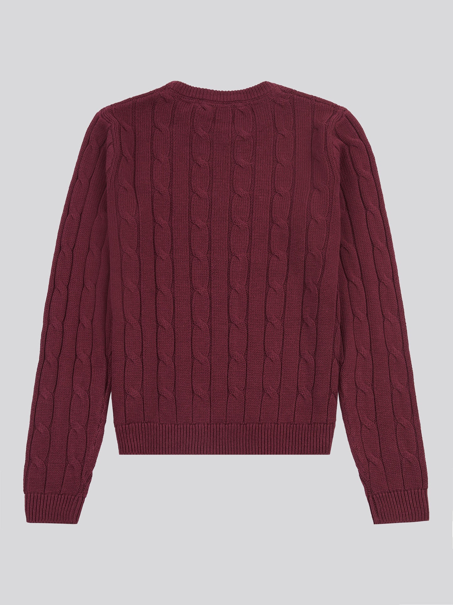 Womens Crew Neck Cable Jumper in Fig
