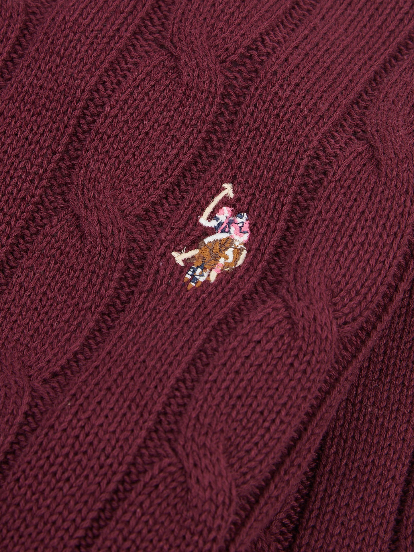 Womens Crew Neck Cable Jumper in Fig