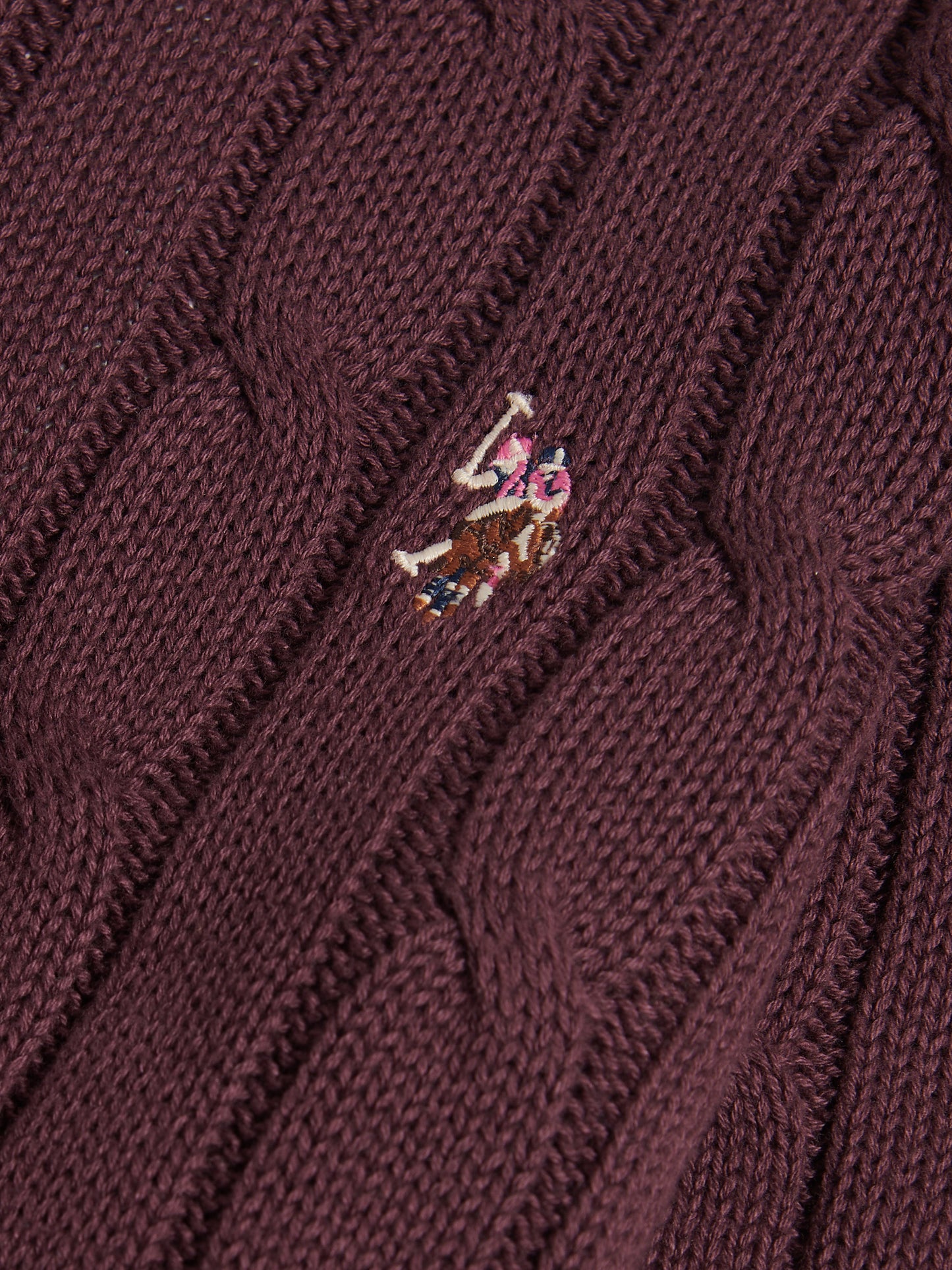 Womens Crew Neck Cable Jumper Huckleberry