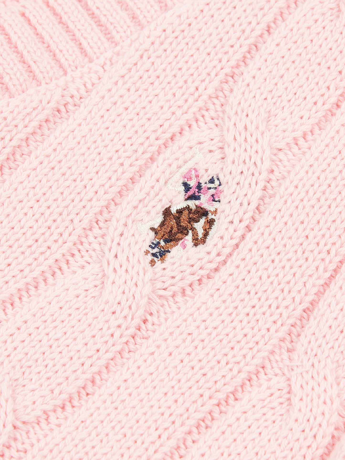 Womens Cable Knit Cardigan in Crystal Rose