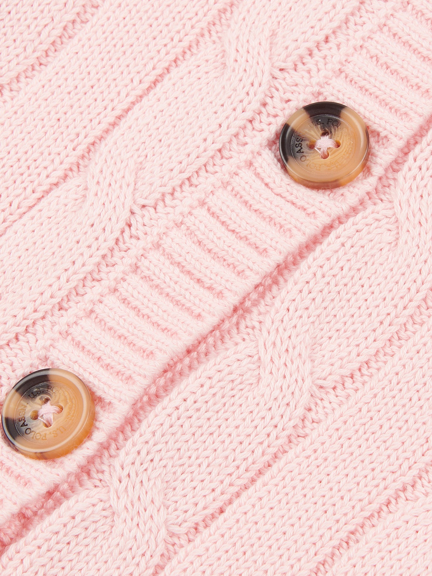 Womens Cable Knit Cardigan in Crystal Rose