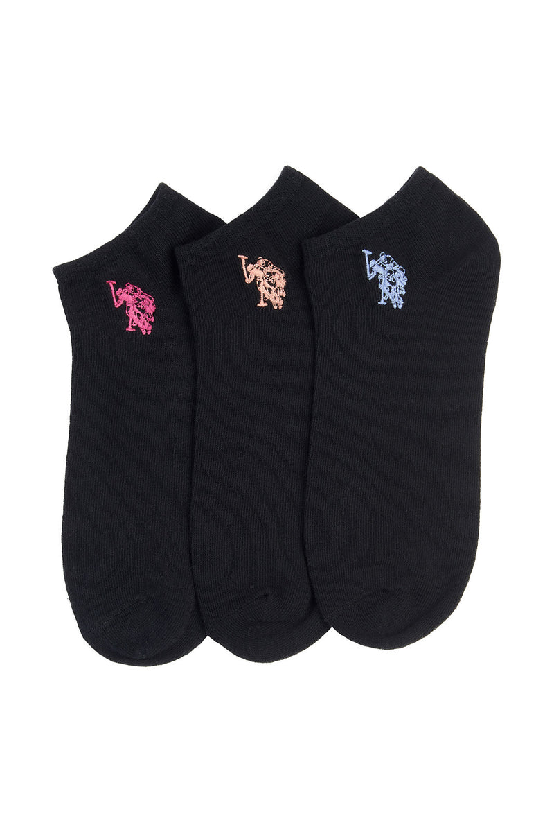 Womens 3 Pack Sport Socks in Black