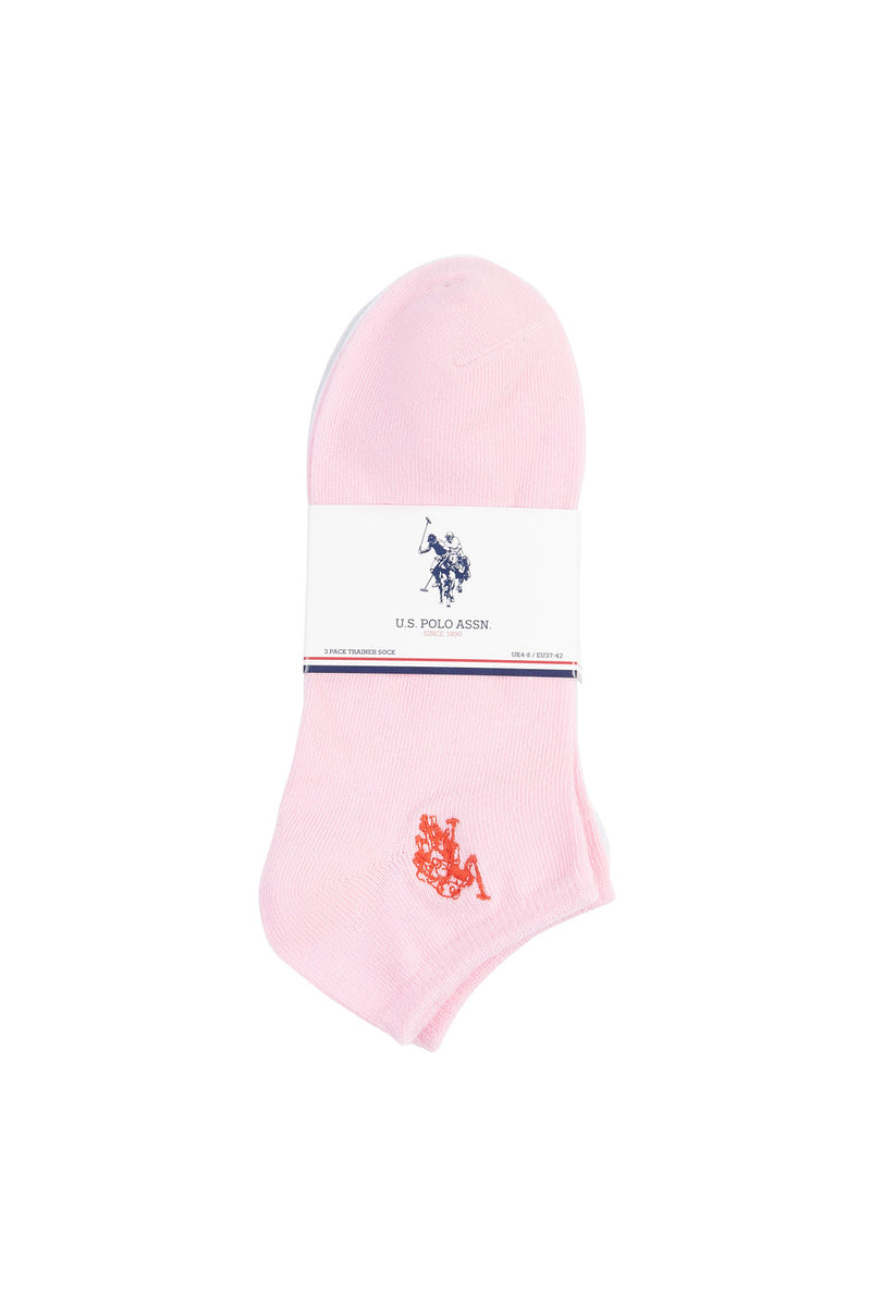 Womens 3 Pack Colour Pop Sport Socks in Cameo Pink