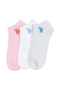 Womens 3 Pack Colour Pop Sport Socks in Cameo Pink