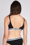 Womens 2 Pack Cotton Open Back Bralettes in Black
