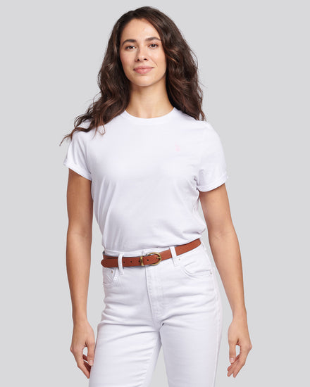 Womens Crew Neck T-Shirt in Bright White