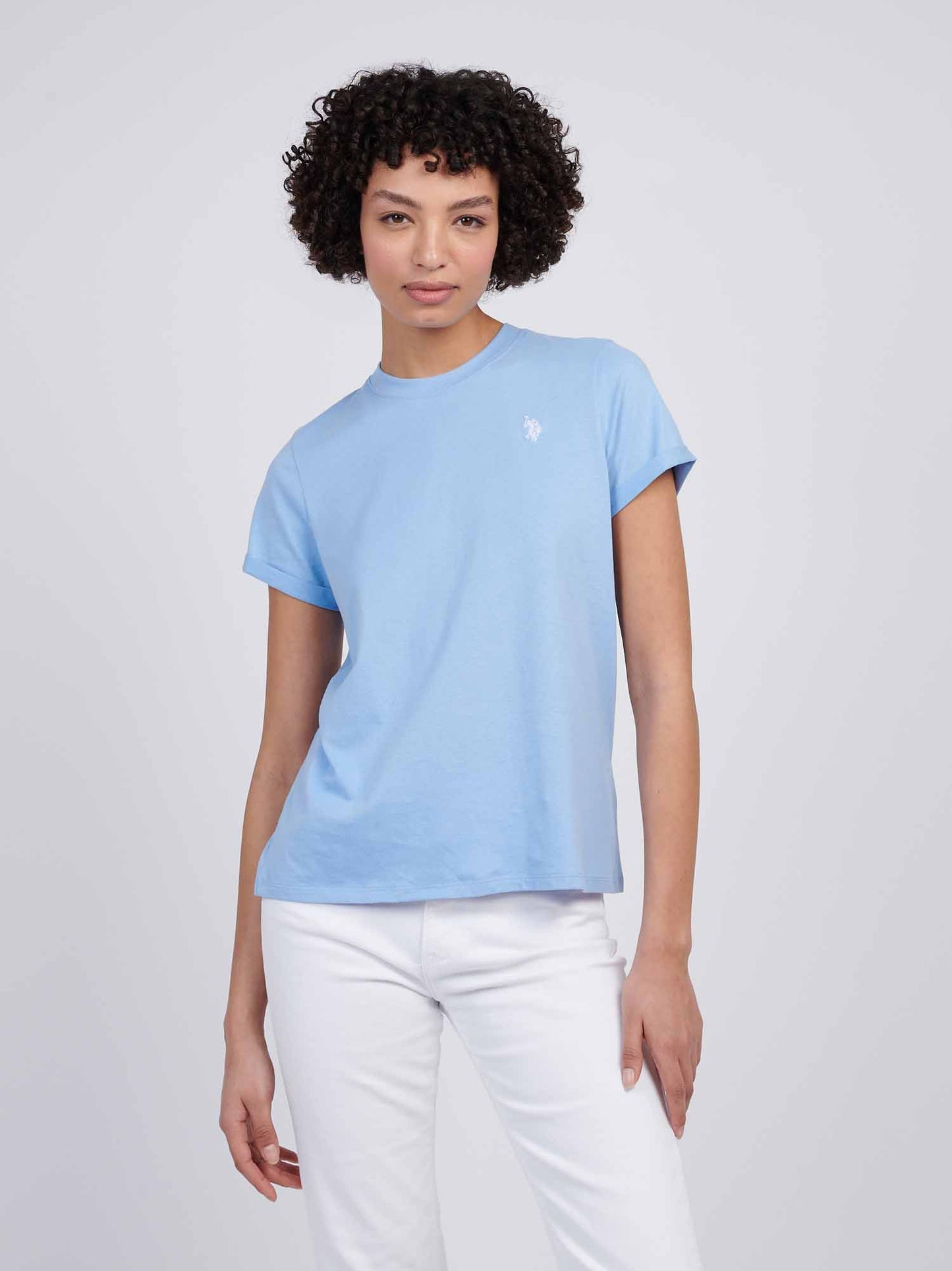 Womens Crew Neck T-Shirt in Vista Blue