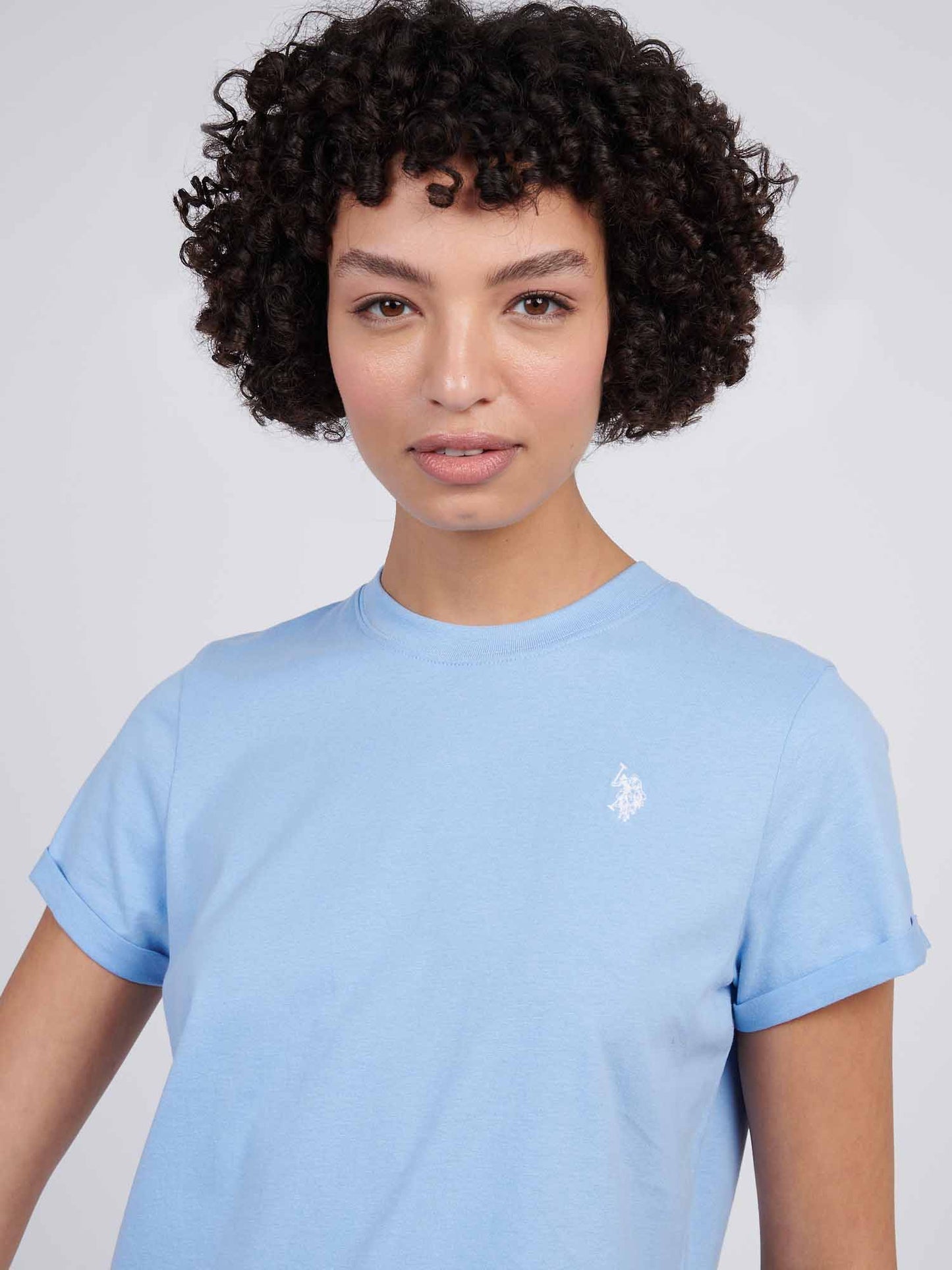 Womens Crew Neck T-Shirt in Vista Blue