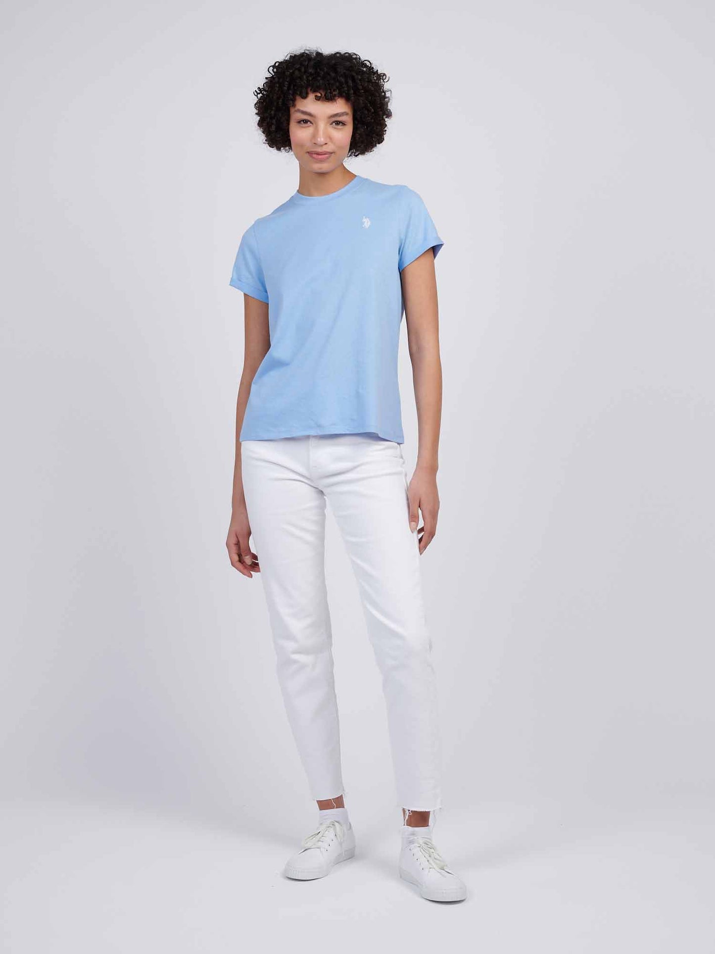 Womens Crew Neck T-Shirt in Vista Blue