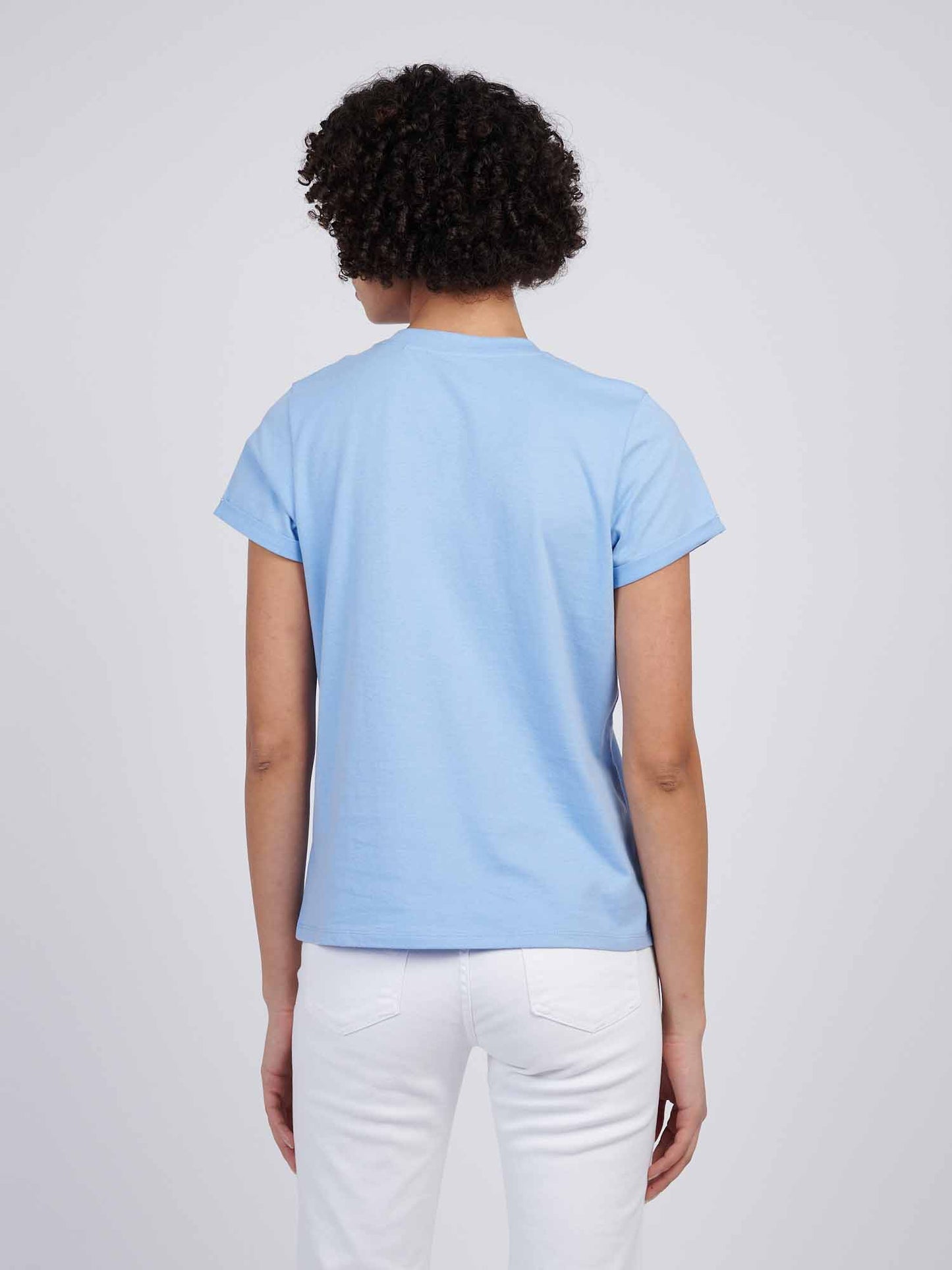 Womens Crew Neck T-Shirt in Vista Blue
