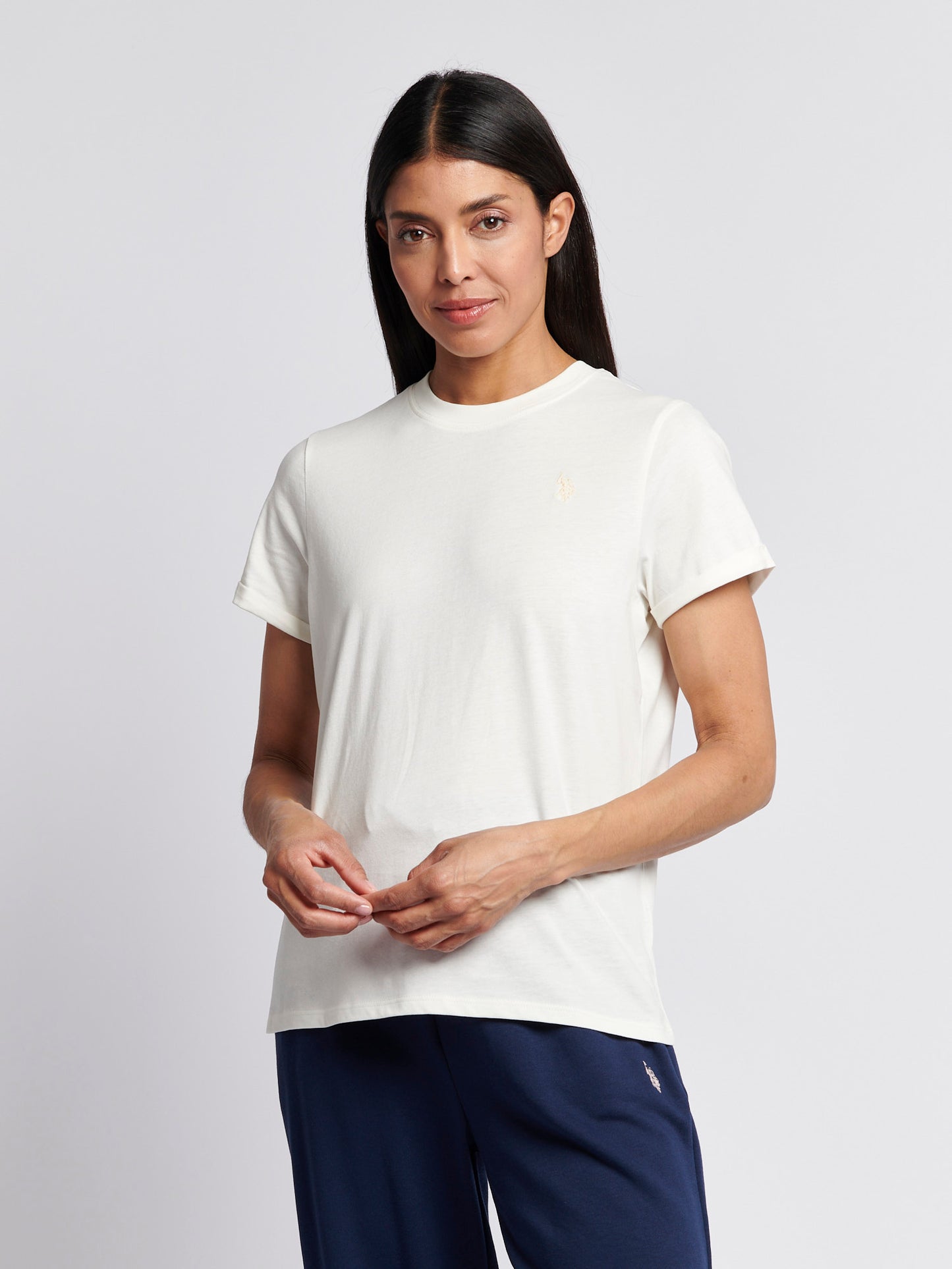 Womens Crew Neck T-Shirt in Marshmallow