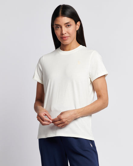 Womens Crew Neck T-Shirt in Marshmallow