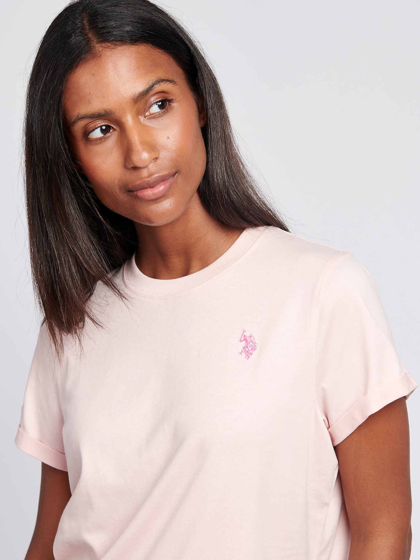 Womens Crew Neck T-Shirt Crystal Rose