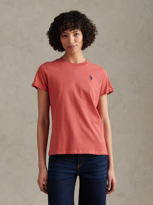 Womens Crew Neck T-Shirt Mineral Red