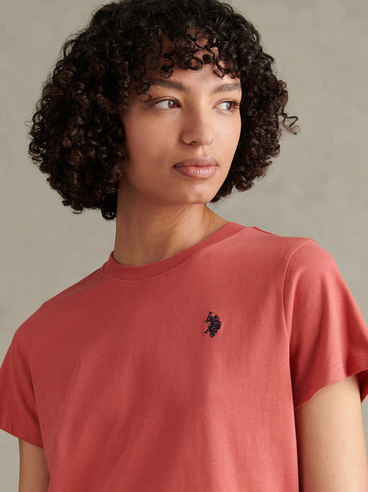 Womens Crew Neck T-Shirt Mineral Red