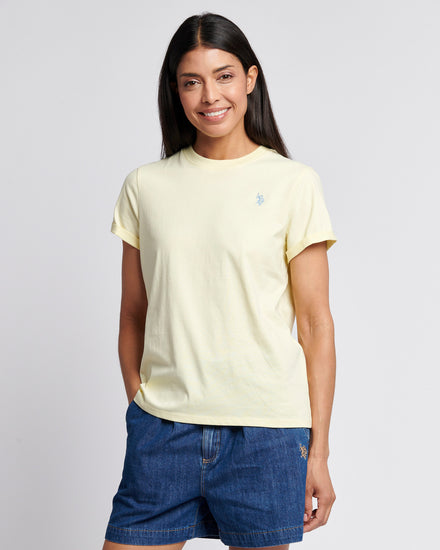 Womens Crew Neck T-Shirt Pastel Yellow
