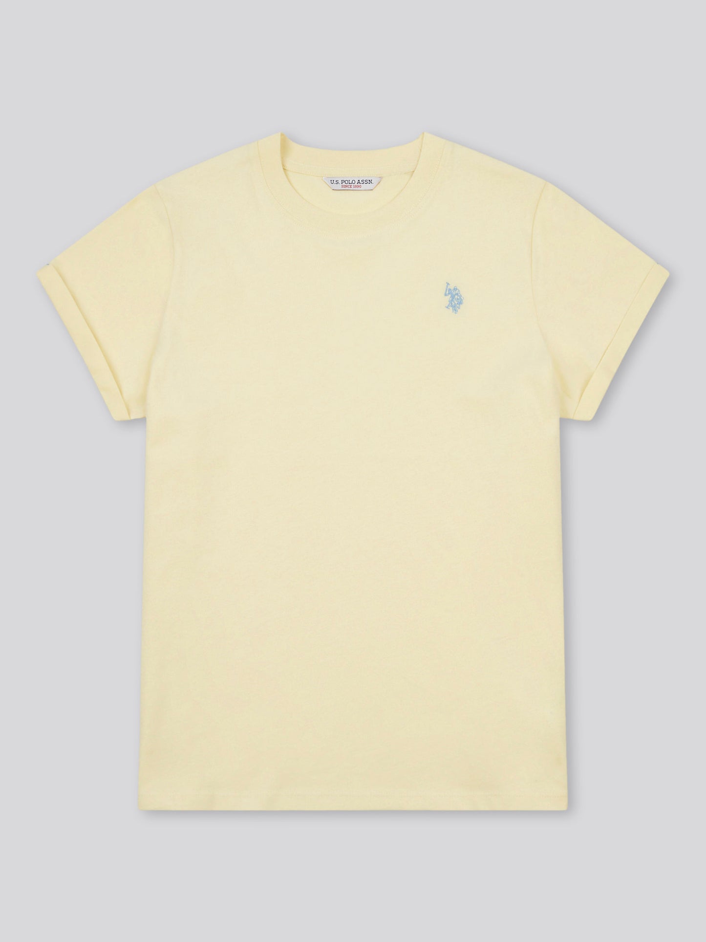 Womens Crew Neck T-Shirt in Pastel Yellow