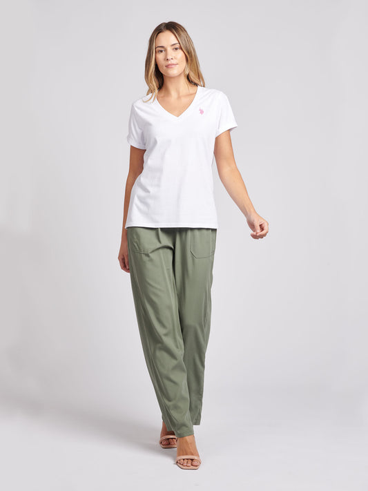 Womens V-Neck T-Shirt Bright White