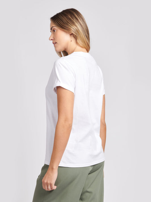 Womens V-Neck T-Shirt Bright White