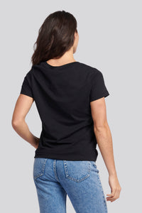 Womens V-Neck T-Shirt in Black