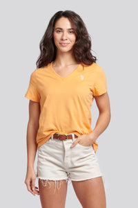 Womens V-Neck T-Shirt in Mock Orange