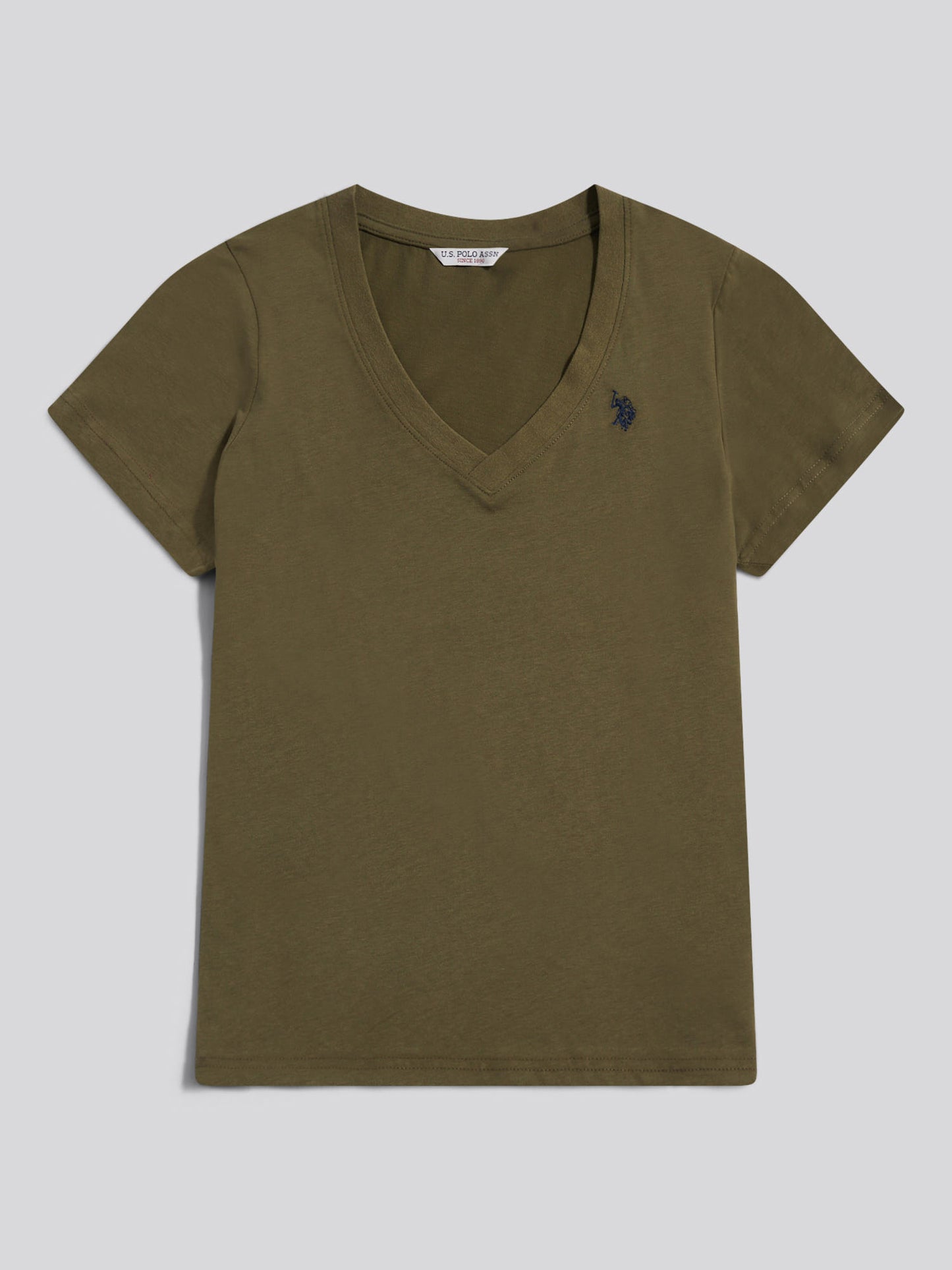 Womens V-Neck T-Shirt in Kalamata Green