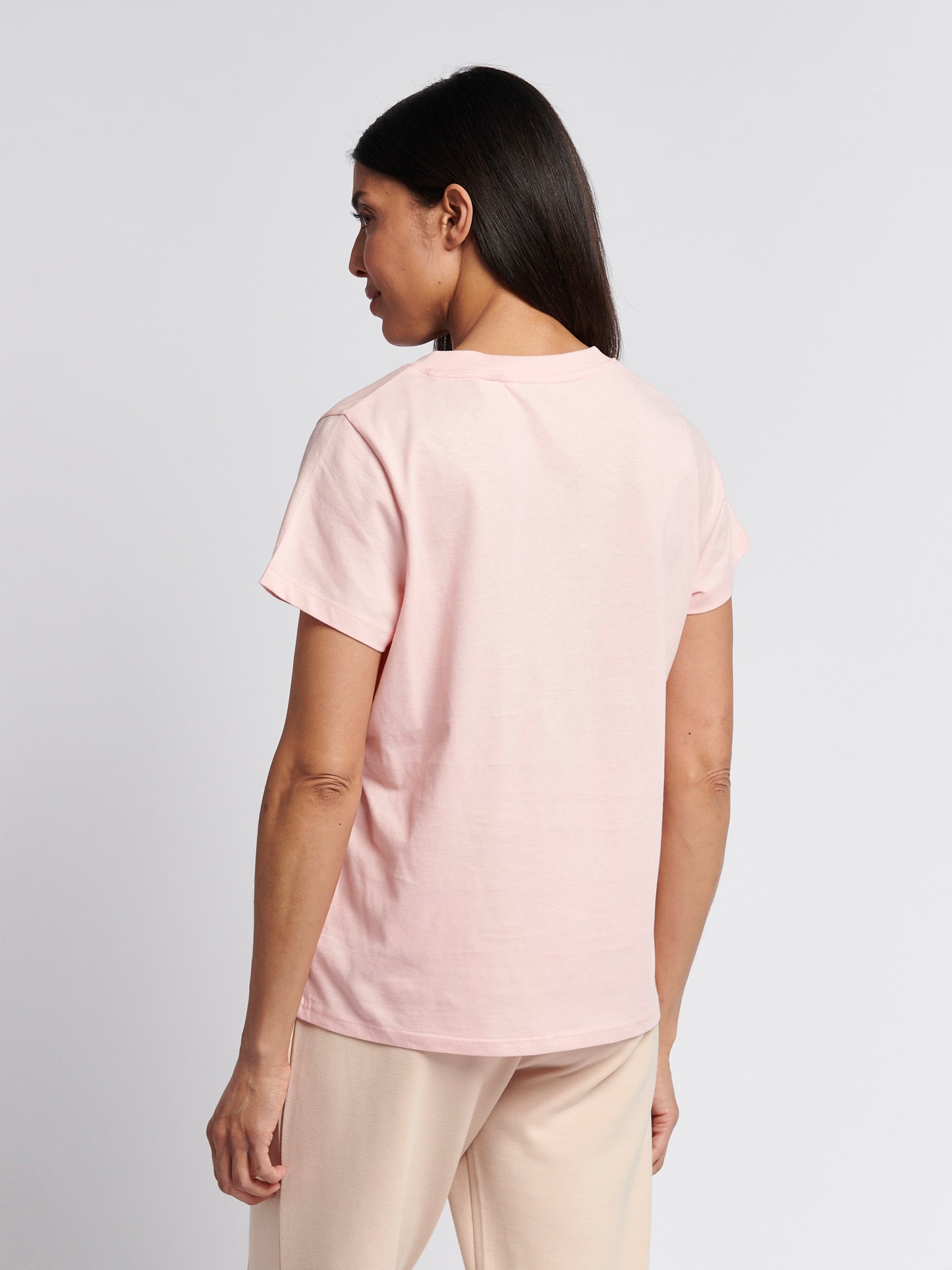 Womens V-Neck T-Shirt in Crystal Rose