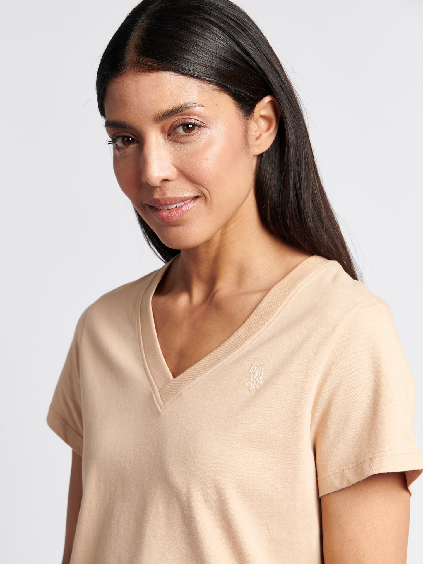 Womens V-Neck T-Shirt in Cuban Sand