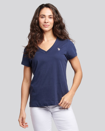 Womens V-Neck T-Shirt in Navy Iris